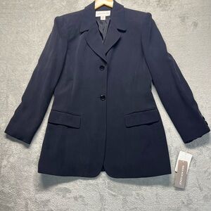 NWT 100% Silk Jones New York dark blue blazer - Size 10